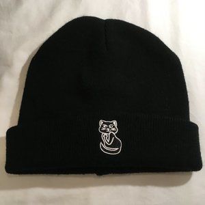 Flip Off Black Cat Beanie NEW